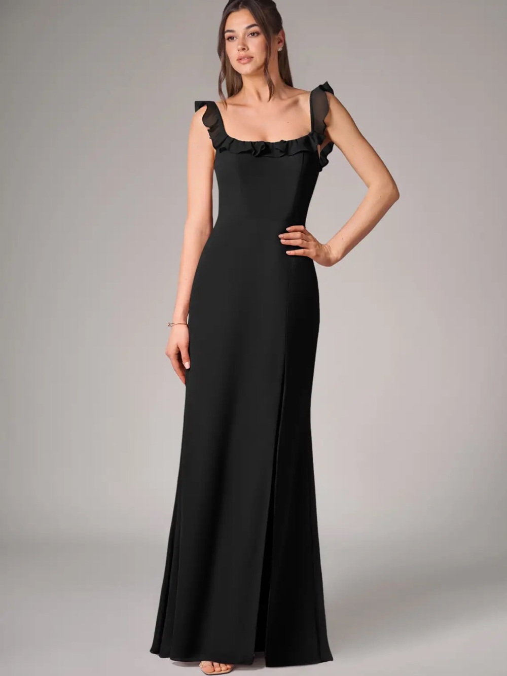 Azazie Black Bridesmaid Dress - Picture 3 of 5